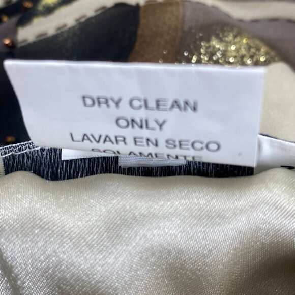 Nina Austin Silk Formal Gown | L | Metallic Beaded Sequin | Event Ball Gala - Picture 5 of 11